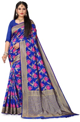 kalhari Self Design Banarasi Silk Blend Saree(Pink)