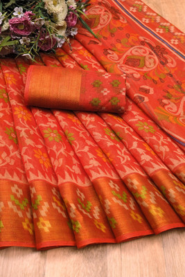 MONIT CREATION Printed Bollywood Cotton Blend Saree(Multicolor)