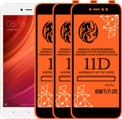 PFOAM Edge To Edge Tempered Glass for Mi Redmi Y1 Lite(Pack of 3)