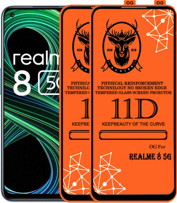 PFOAM Edge To Edge Tempered Glass for REALME 8 5G(Pack of 2)