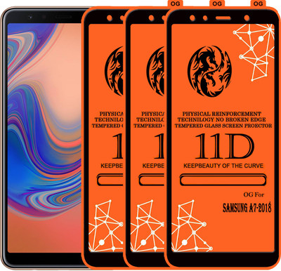 PFOAM Edge To Edge Tempered Glass for Samsung Galaxy A7 2018 Edition(Pack of 3)