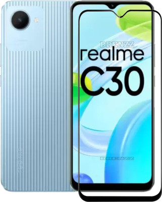 BRENZZ Edge To Edge Tempered Glass for realme C30, REALME C30(Pack of 1)