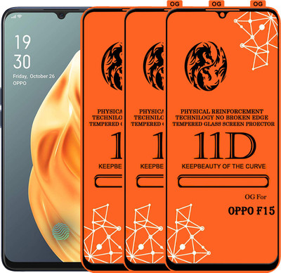 PFOAM Edge To Edge Tempered Glass for OPPO F15(Pack of 3)
