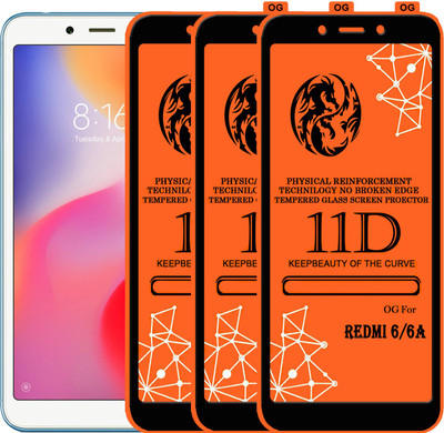 PFOAM Edge To Edge Tempered Glass for Mi Redmi 6A(Pack of 3)
