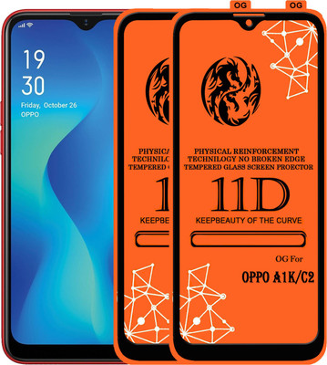 PFOAM Edge To Edge Tempered Glass for OPPO A1K(Pack of 2)