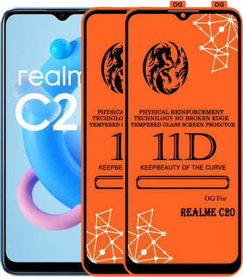 PFOAM Edge To Edge Tempered Glass for REALME C20(Pack of 2)