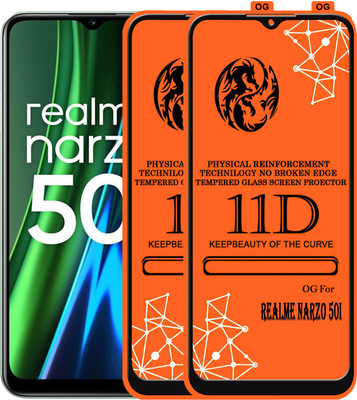 PFOAM Edge To Edge Tempered Glass for REALME NARZO 50I(Pack of 2)
