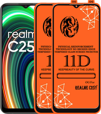 PFOAM Edge To Edge Tempered Glass for REALME C25Y(Pack of 2)