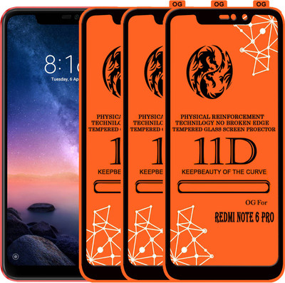 PFOAM Edge To Edge Tempered Glass for Mi Redmi Note 6 Pro(Pack of 3)