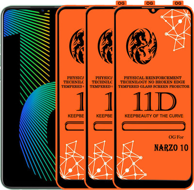PFOAM Edge To Edge Tempered Glass for REALME NARZO 10(Pack of 3)