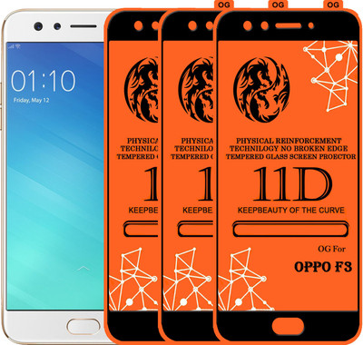 PFOAM Edge To Edge Tempered Glass for Oppo F3(Pack of 3)