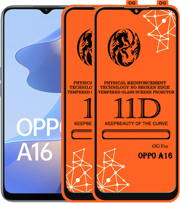 PFOAM Edge To Edge Tempered Glass for OPPO A16(Pack of 2)