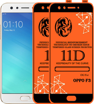 PFOAM Edge To Edge Tempered Glass for Oppo F3(Pack of 2)
