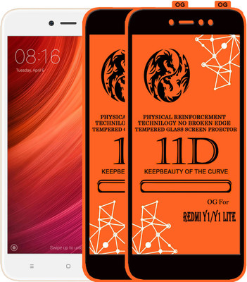 PFOAM Edge To Edge Tempered Glass for Mi Redmi Y1 Lite(Pack of 2)