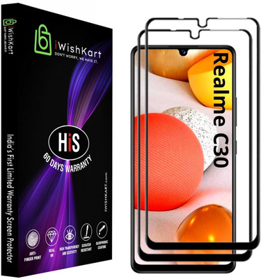 iWishKart Edge To Edge Tempered Glass for realme C30, realme C30 5G(Pack of 2)