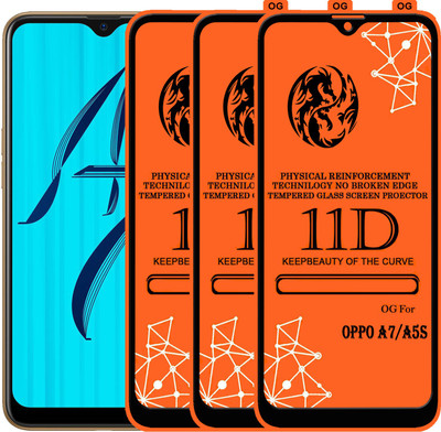 PFOAM Edge To Edge Tempered Glass for OPPO A5S(Pack of 3)