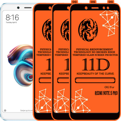 PFOAM Edge To Edge Tempered Glass for Mi Redmi Note 5 Pro(Pack of 3)