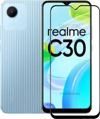 BRENZZ Edge To Edge Tempered Glass for realme C30, REALME C30(Pack of 1)