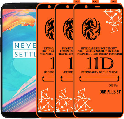 PFOAM Edge To Edge Tempered Glass for OnePlus 5T(Pack of 3)