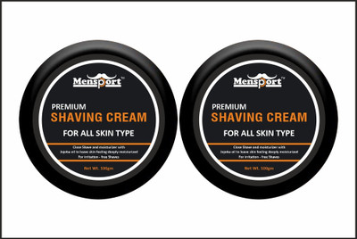 Mensport Shaving Cream For Men with Jojoba Oil For Soft & Smooth Shave Pack of 2 100 gms(200 g)
