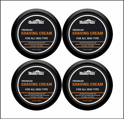 Mensport Shaving Cream For Men with Jojoba Oil For Soft & Smooth Shave Pack of 4 100 gms(400 g)