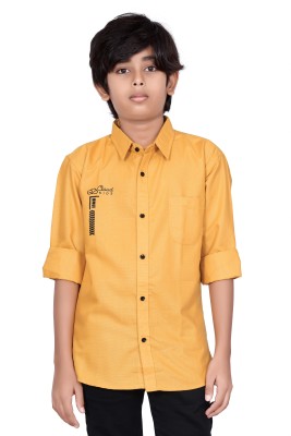Cloud Kids Boys Solid Casual Yellow Shirt