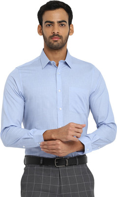 TURTLE Men Self Design Formal Light Blue Shirt