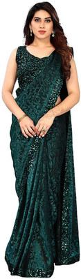 JSIYA Embellished Bollywood Lycra Blend Saree(Green)