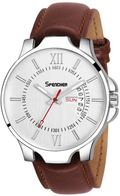 Spencher SMW D&D White Dial Brown StrapWatch For Men & Boys D&D Analog Watch  - For Men