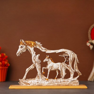 Mukundra Art N Craft Horse with baby statue Decorative Showpiece  -  21.6 cm(Polyresin, White)