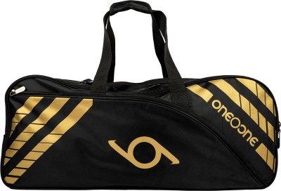 One O One - Phoenix Collection Double Compartment Black + Gold Racket Kit Bag(Kit Bag)