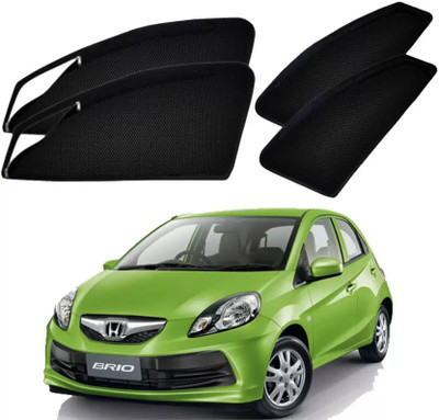 TOP VECHILE Rear Window, Side Window Sun Shade For Honda Brio(Black)