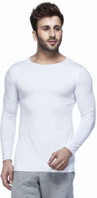 FancyWay Solid Men Round Neck White T-Shirt