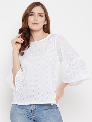 DUKE Casual Striped Women White Top