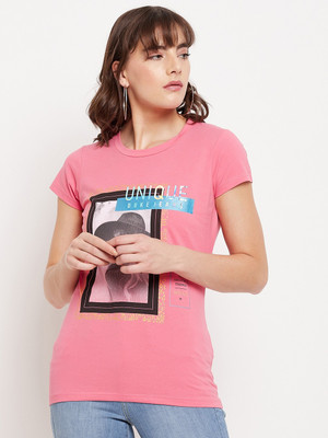 DUKE Casual Printed Women Pink Top