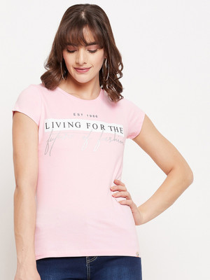 DUKE Casual Printed Women Pink Top