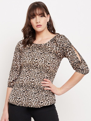 DUKE Casual Printed Women Black Top