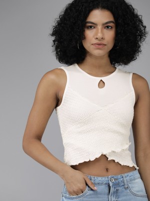 Roadster Casual Solid Women White Top