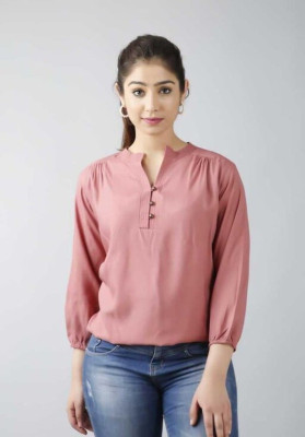 Himanc Enterprises Casual Solid Women Pink Top