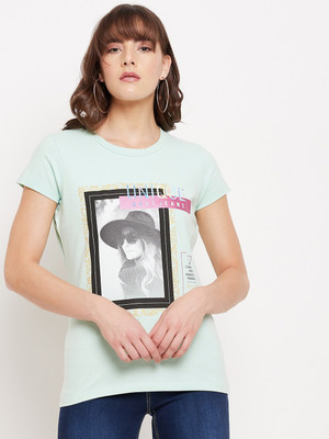 DUKE Casual Printed Women Blue Top