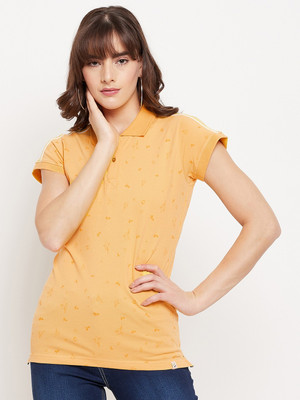 DUKE Casual Solid Women Yellow Top