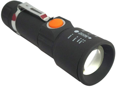 GLOWISH PORTABLE USB RECHARGEABLE HANDY LED FLASHLIGHT MULTI USE LED TORCH Torch(Black, 15 cm, Rechargeable)