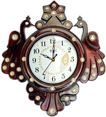 Sigaram Analog 40 cm X 35 cm Wall Clock(Brown, With Glass, Standard)