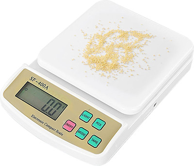 WRADER sf400a Weight Machine for food Kitchen Small Meals Supplement Max Weigh 10kg Weighing Scale(White)