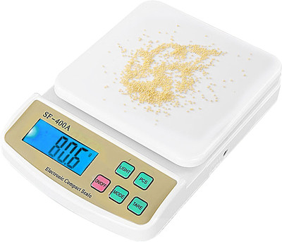 MOOZMOB sf400a Weight Machine for food Kitchen Small Meals Supplement Max Weigh 10kg Weighing Scale(White)