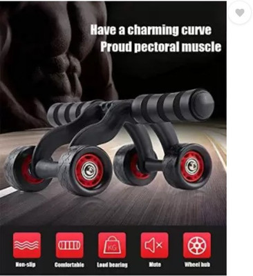 HACKERX AB Roller 4 wheel Abdominal Exerciser Fitness Home Workout Ab Exerciser(Multicolor)