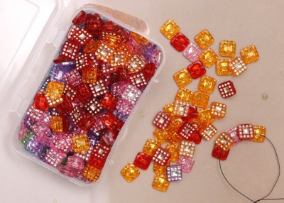 Honbom 100pc 10mm Rectangle Beads Buttons Jewelry Dress Art&Craft Embroidery Making