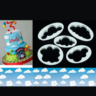 Husaini Mart 5 Fluffy Fondant Tree, Sheep, Cloud Cutter, Gum Paste Cutter, Cookie Cake Mold Cookie Cutter(Pack of 5)