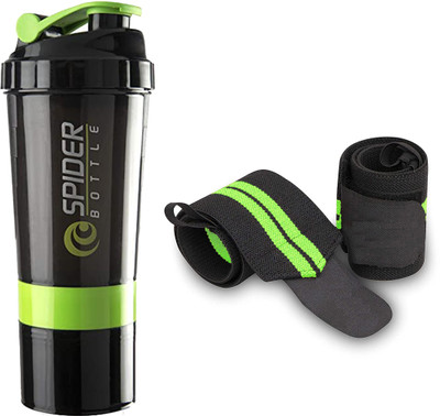 kidducollection 500 ml Plastic Shaker(Pack of 2, Green)