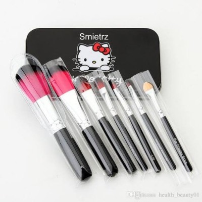 QUIYANG Hello Kitty Makeup Fever Mini Brush Set 7pcs(Pack of 7)